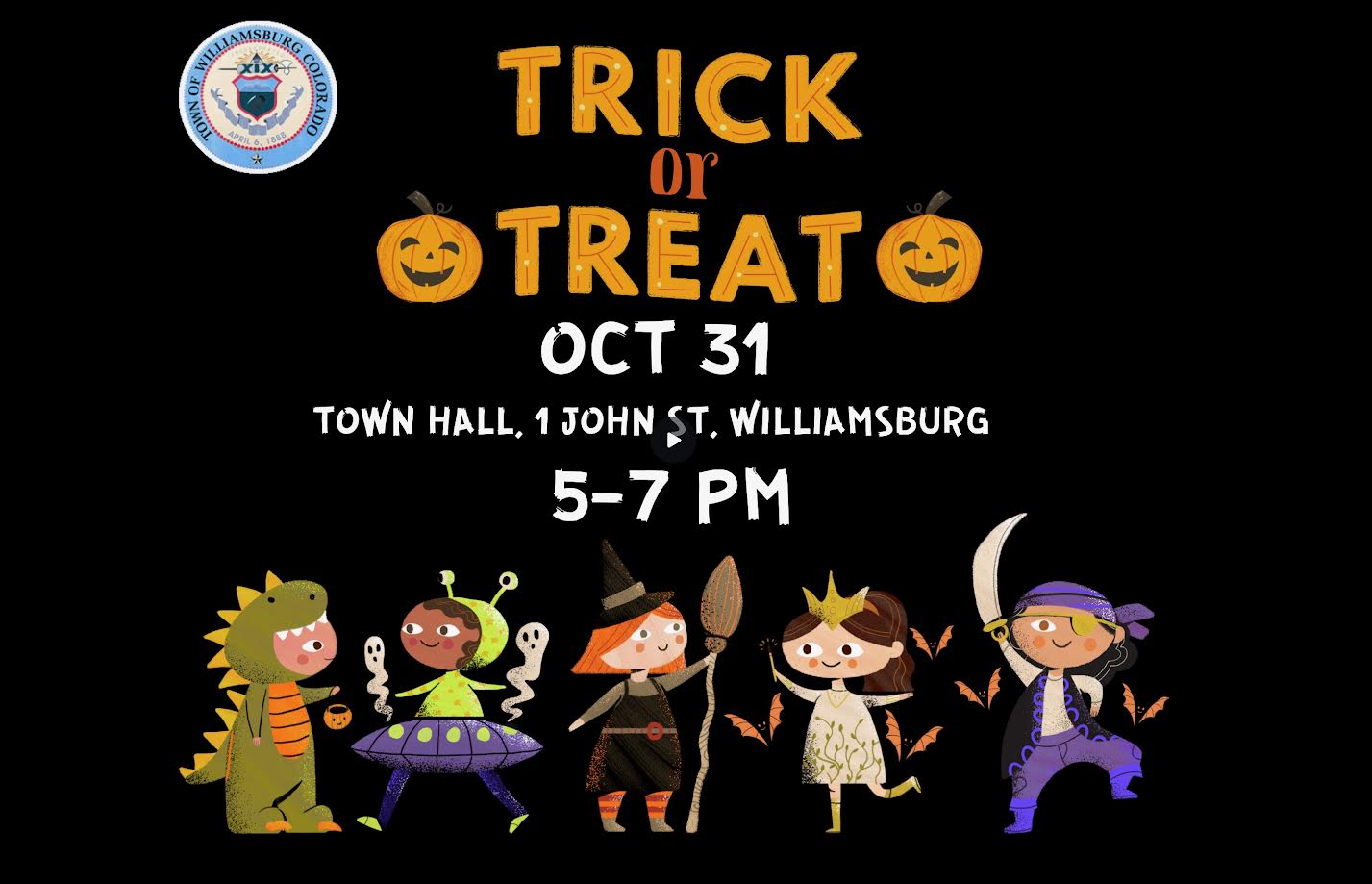 Trick or Treating for the Kids  Town Hall  October 31, 5-7 pm